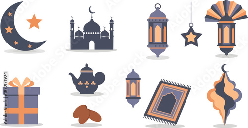 Moon crescent star mosque lantern star ornament gift