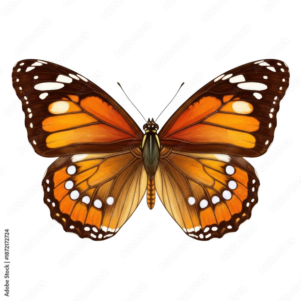 Obraz premium Vibrant butterfly illustration isolated on transparent background