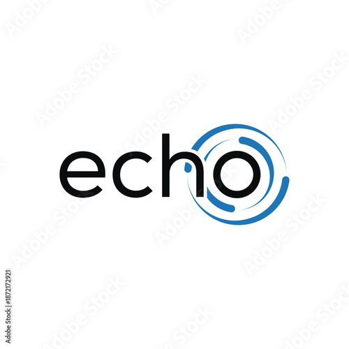 typography text echo logo design vector icon template