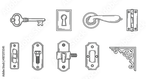 Collection of classic door hardware