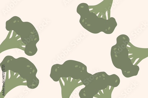 Art & Illustration Fresh green broccoli, vector illustration, healthy food, organic vegetables, for banners and web design