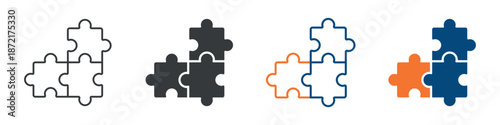 Puzzle Icon Set Multiple Style Collection 