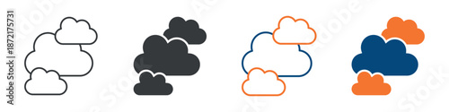 Clouds Icon Set Multiple Style Collection 