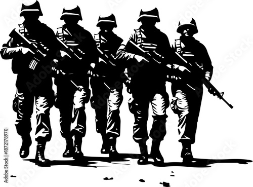 Floral Elegance and Military Valor: A Collection of Wildflowers and Soldier Silhouettes