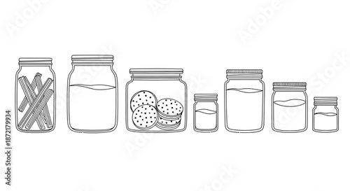 Assorted kitchen storage jars