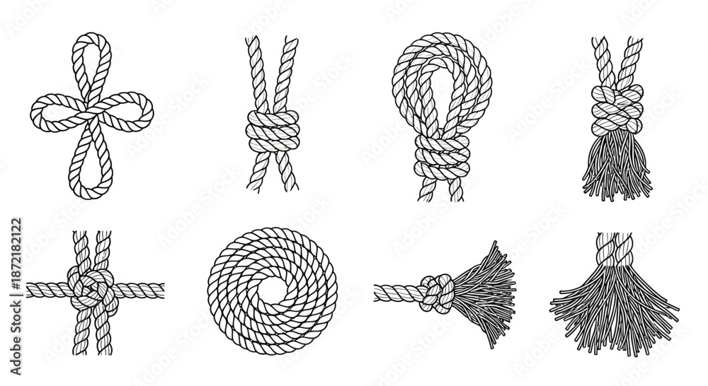 Foto Various knots and rope techniques