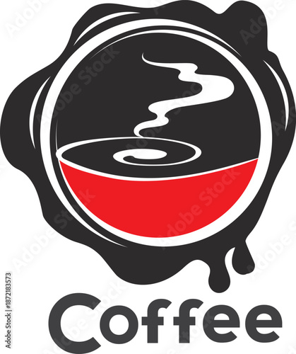 Minimalist tea and coffee logo design for cafe, bistro, and hot beverage branding, vector.