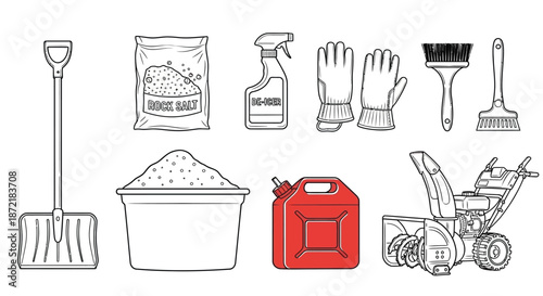 Winter snow removal tools and supplies