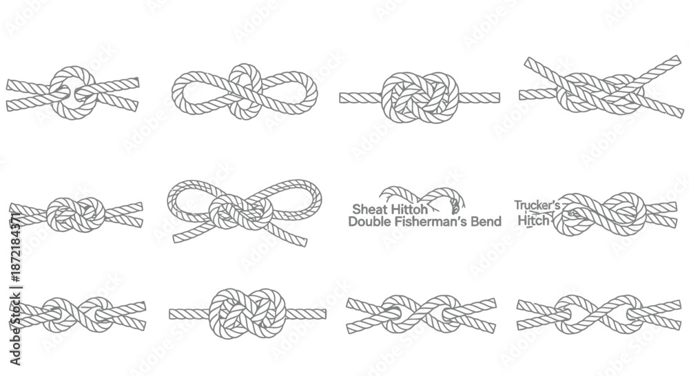 Εκτύπωση καμβά Various knots illustrated for reference