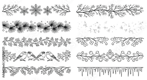 Winter-themed decorative elements