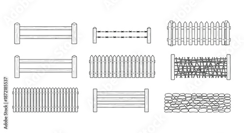 Various fence designs for garden and yard