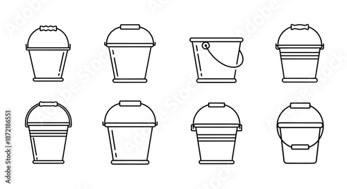 Collection of various buckets