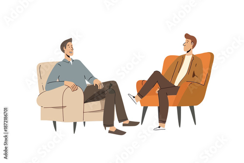 psychotherapy session isolated illustration