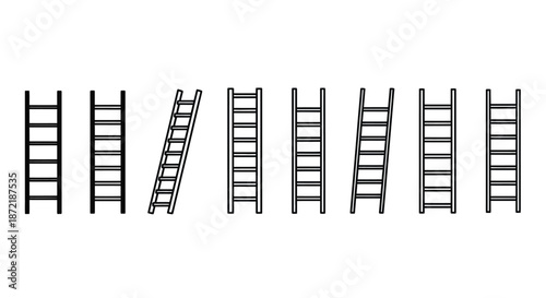 Various styles of ladders