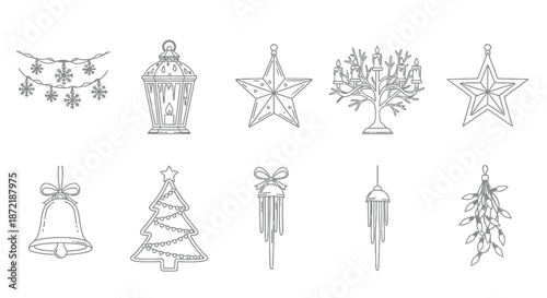 Collection of classic christmas decorations