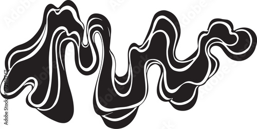 Abstract black and white liquid shape design element
