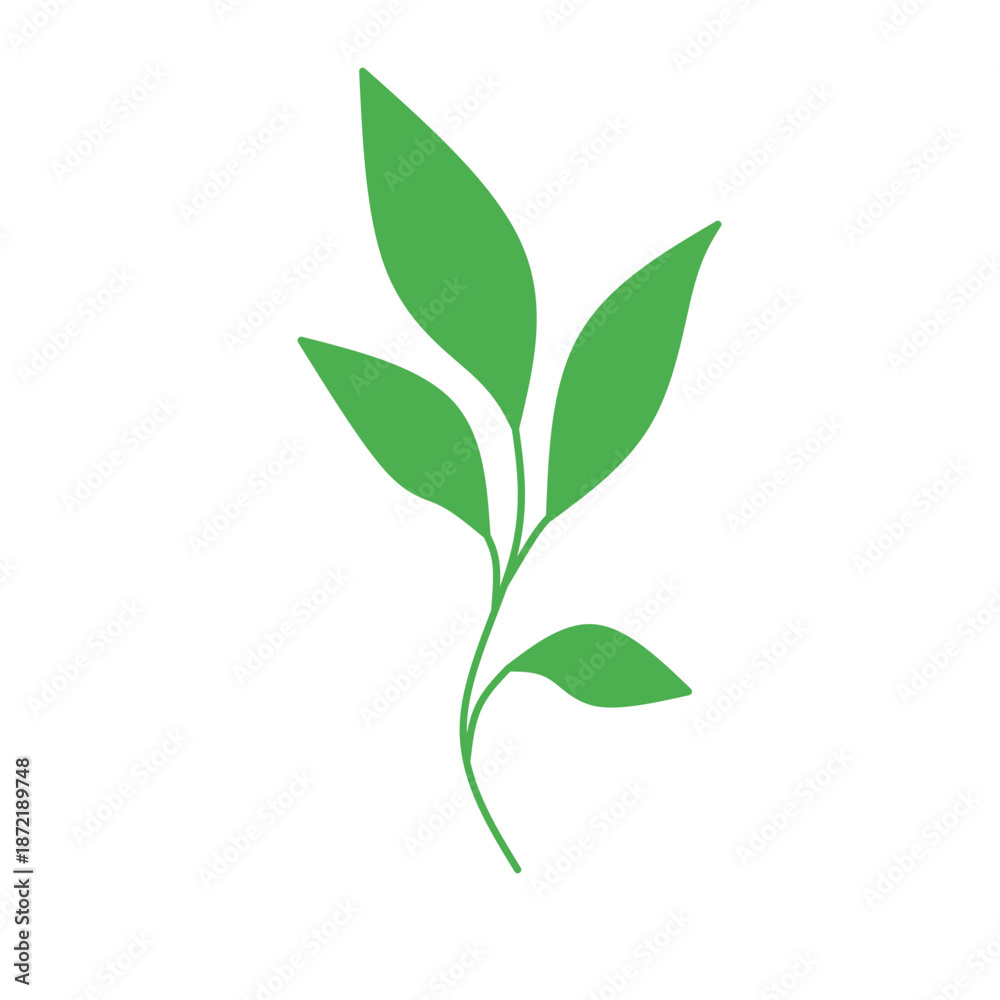 Fototapeta premium Simple green plant illustration