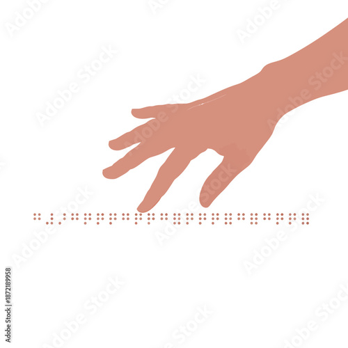 A person's hand gently feeling the raised dots of Braille text, symbolizing essential tactile communication and inclusive access to information for individuals with visual impairments