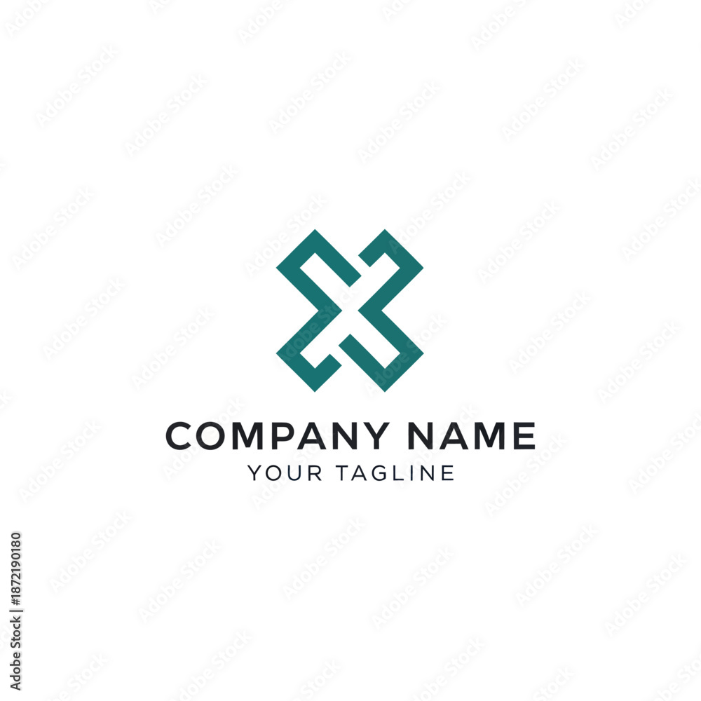 Obraz premium Interconnected Green Logo Design Element.