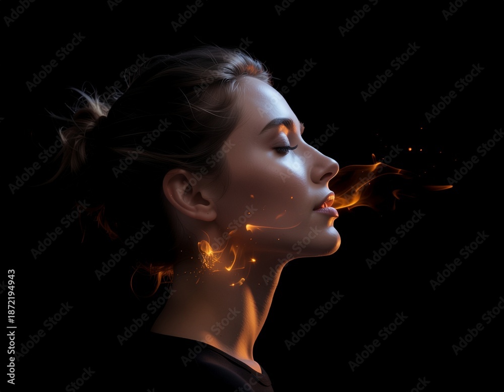 Fototapeta premium Abstract Fire, Energy & Futuristic Visual Elements Collection 3D Shapes, Lightning Effects, Motion Waves & Creative Digital Backgrounds
