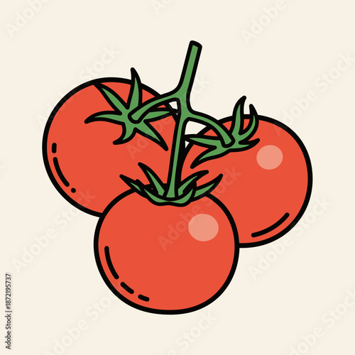 Fresh Ripe Tomatoes on the Vine - Vibrant and Juicy Produce for Healthy Eating and Culinary Creations