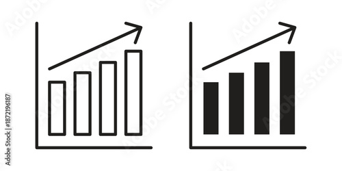 Bar diagram icons suitable for infographics, websites and print media and interfaces. Line vector icon.