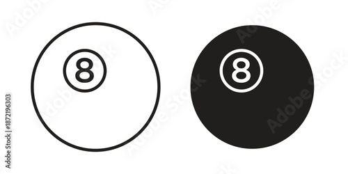 Billiard ball icons suitable for infographics, websites and print media and interfaces. Line vector icon.