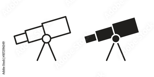 Boat Telescope icons suitable for infographics, websites and print media and interfaces. Line vector icon.