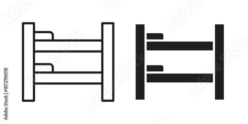 Bunk bed icons suitable for infographics, websites and print media and interfaces. Line vector icon.
