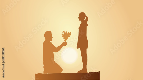 A lover propose his fiance 