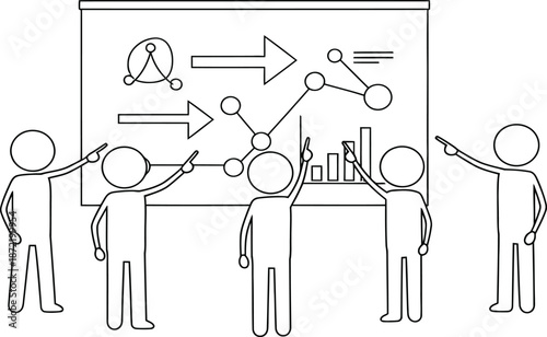 Minimalist businessman silhouette, professional success, vector art