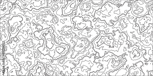  Black and white topography contour lines map isolated on white background. vector geographic contour mounted map background. Panorama view gradient multicolor wave curve lines banner background .