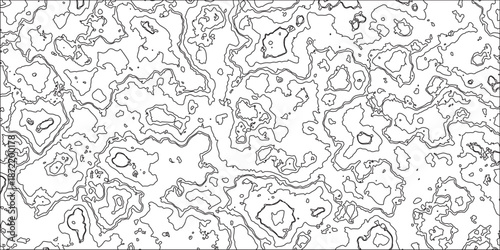  Black and white topography contour lines map isolated on white background. vector geographic contour mounted map background. Panorama view gradient multicolor wave curve lines banner background .