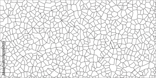 White color Broken Stained-Glass Background with black lines. Broken Glass Quartz natural fragment Cement kitchen decor. Minimalist Glass Art and the Elegance of Simplicity in Transparent Structures.
