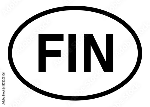Finland FIN abbreviation vector on a white background
Country code abbreviation oval sticker icon on a white background