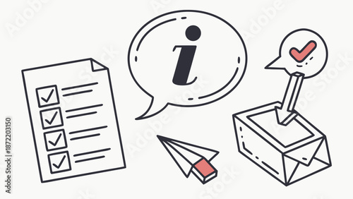 Checklist Information and Inbox Illustration A Visual Representation of Tasks Knowledge and Communication.