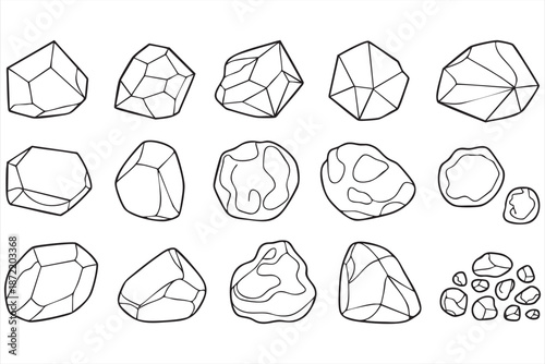 Geometric Rock Icons for Mineral Identification and Science Apps