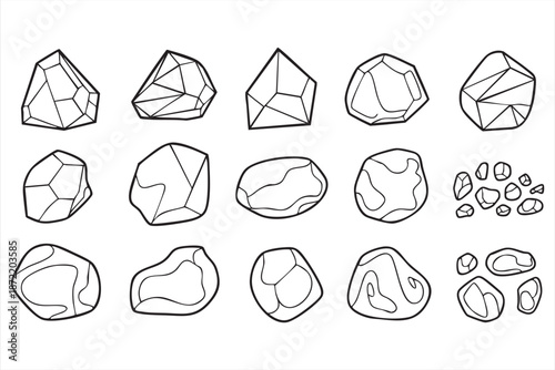 Geometric Rock Icons for Mineral Identification and Science Apps