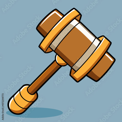 Judge gavel in cartoon style for legal concepts