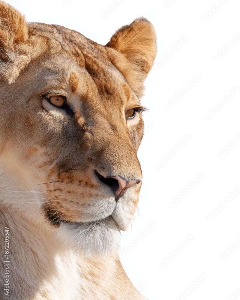 Obraz premium Premium Wild Strength Lioness Portrait Authentic Educational Content for Wisdom, Perception and Modern Marketing Campaigns