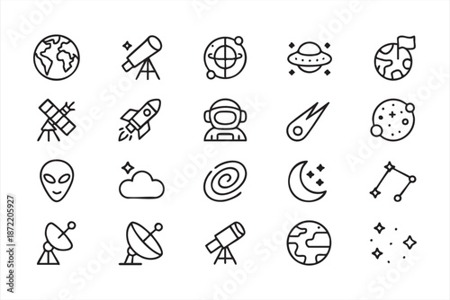 Science and Universe Icons for Astronomy Infographics