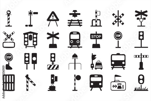 Railroad Infrastructure Icons for Station Control and Travel Systems