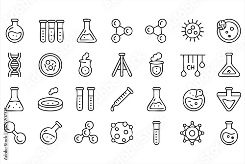 Medical Laboratory Icons for Diagnostics and Healthcare Interfaces