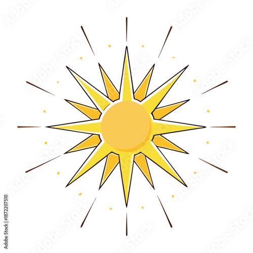 Radiant light streams and golden sunbursts fill the sky, creating dazzling beams and sparkling glows that brighten everything with warmth and energy.
