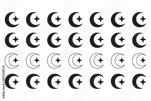 Astrology Moon Icons for Horoscope Mobile Apps and User Interfaces