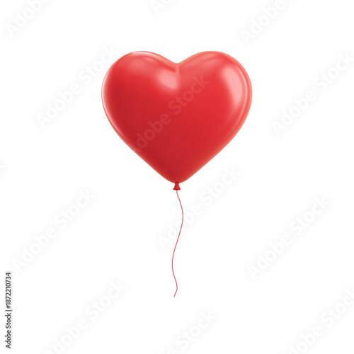 Red heart shaped balloon floating
