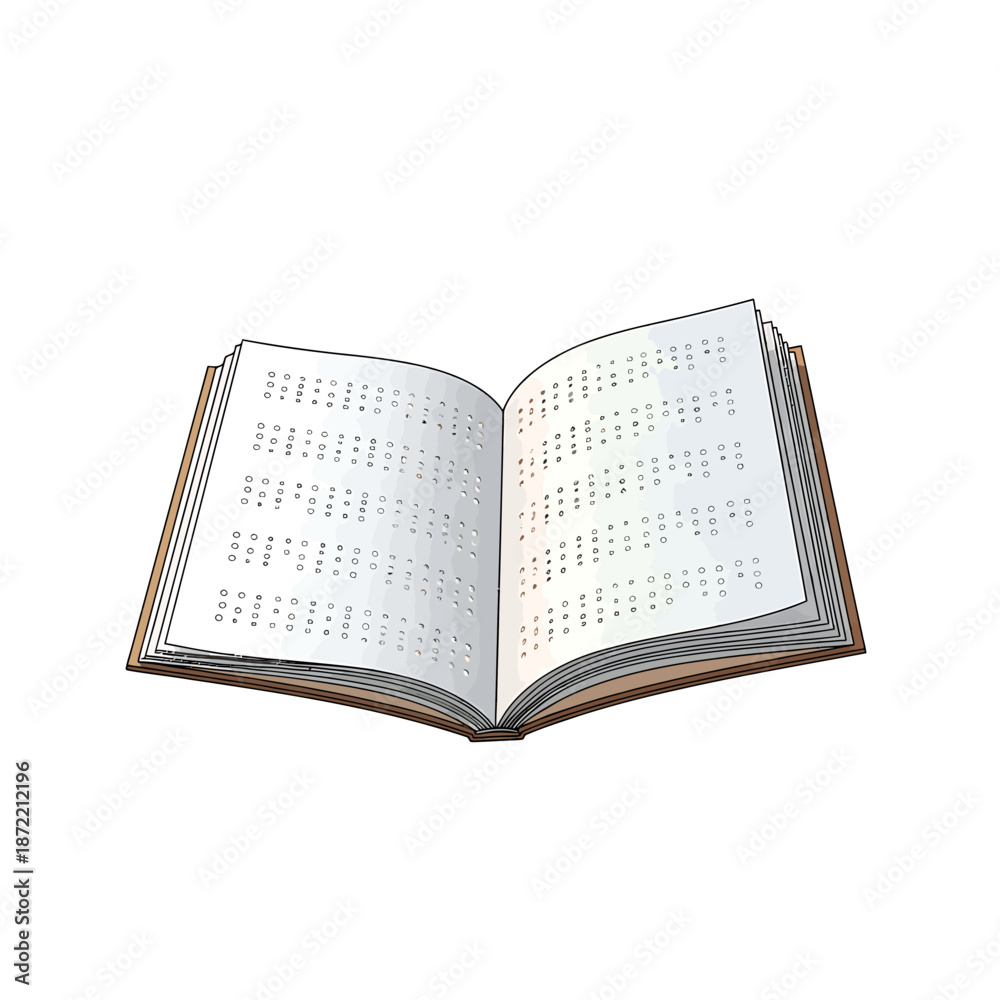 Fototapeta premium An open illustrated book showcasing lines of text or musical notes, inviting readers to explore knowledge, lyrics, or melodies, perfect for concepts related to education, culture, or spirituality