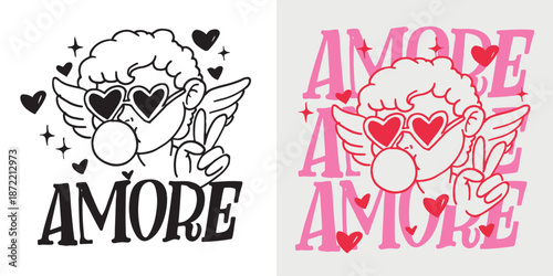 Valentine's Day core. Hand drawn doodle lettering quote about Love. Lettering for t-shirt design, mug print, bag print, clothes fashion. 100% hand drawn vector image.