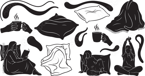 Relaxation and wellness illustrations for mindfulness and self-care