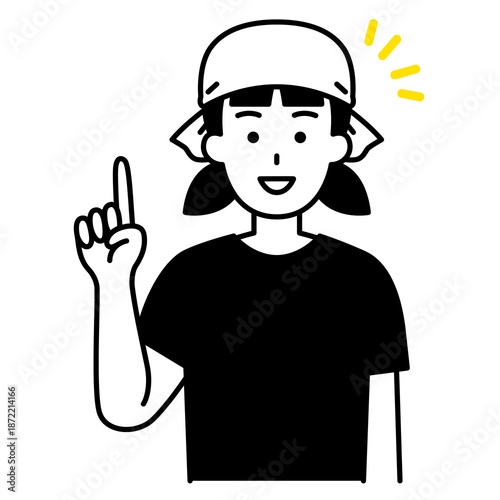 アイデアをひらめく居酒屋の女性店員